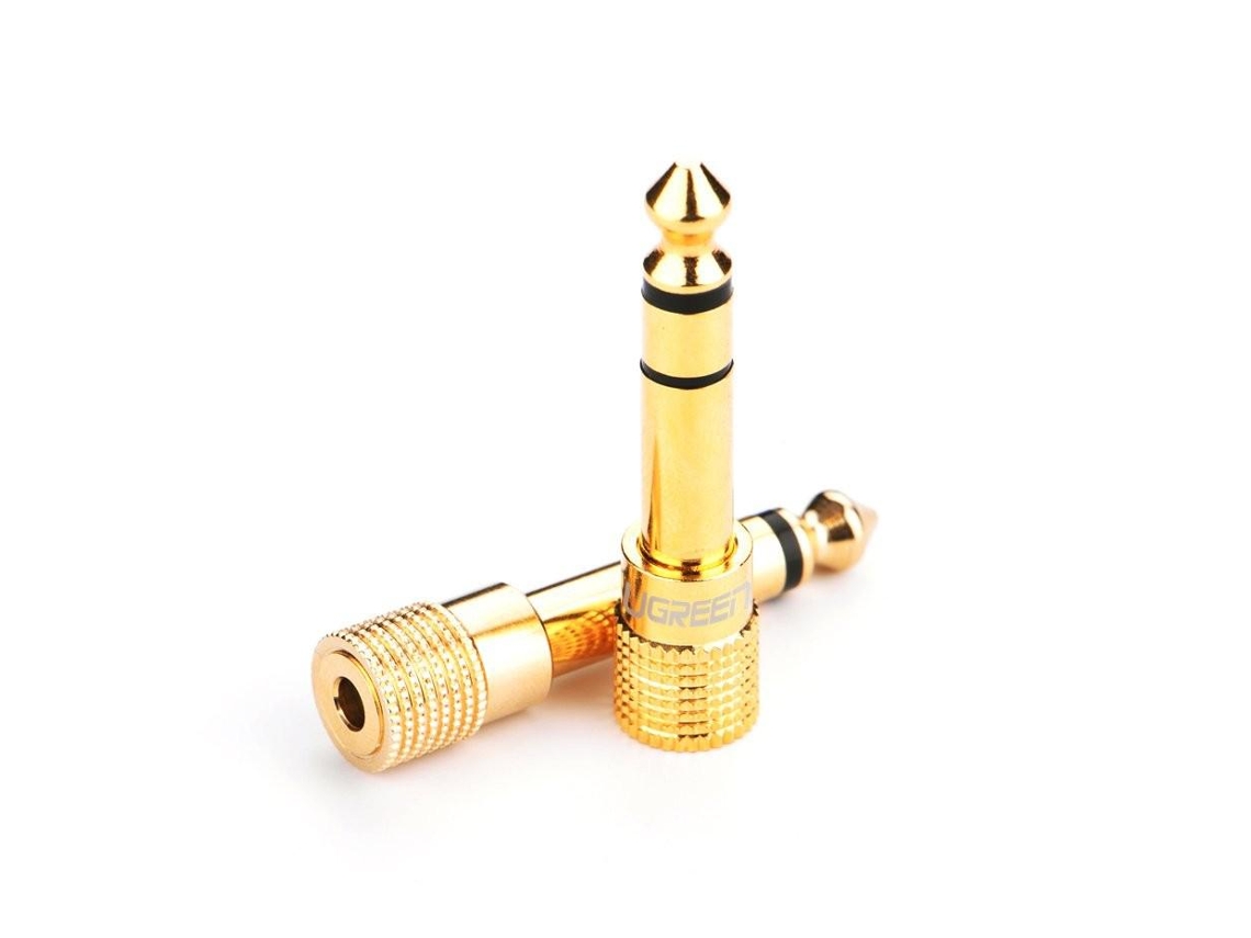 Adaptador Ugreen 3,5 Mm Mini Jack 6,3 Mm Jack Dourado 20503