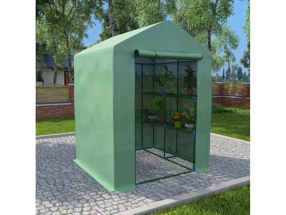 Vidaxl Estufa Com Prateleiras 143x143x195 Cm Aço