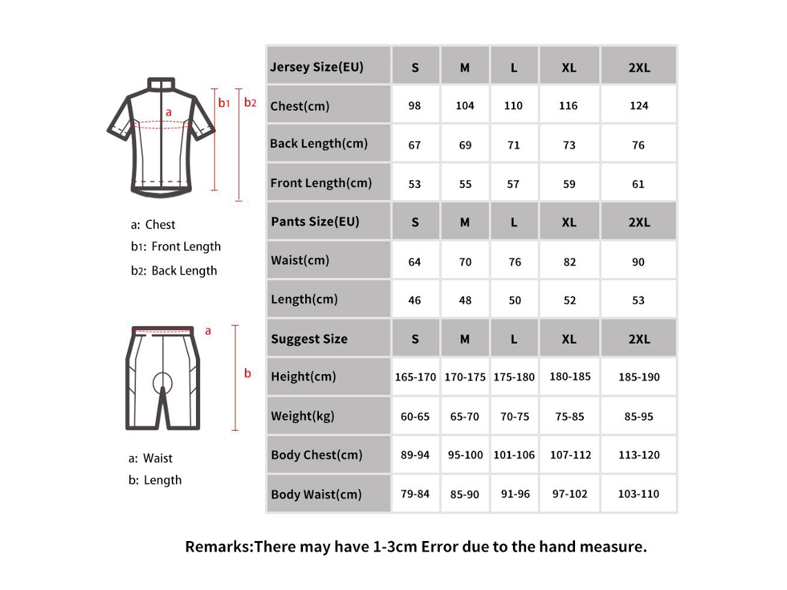 Conjunto De Camiseta E Calções De Ciclismo Para Homem Com Bola De Gel Respirável E Secagem Rápida