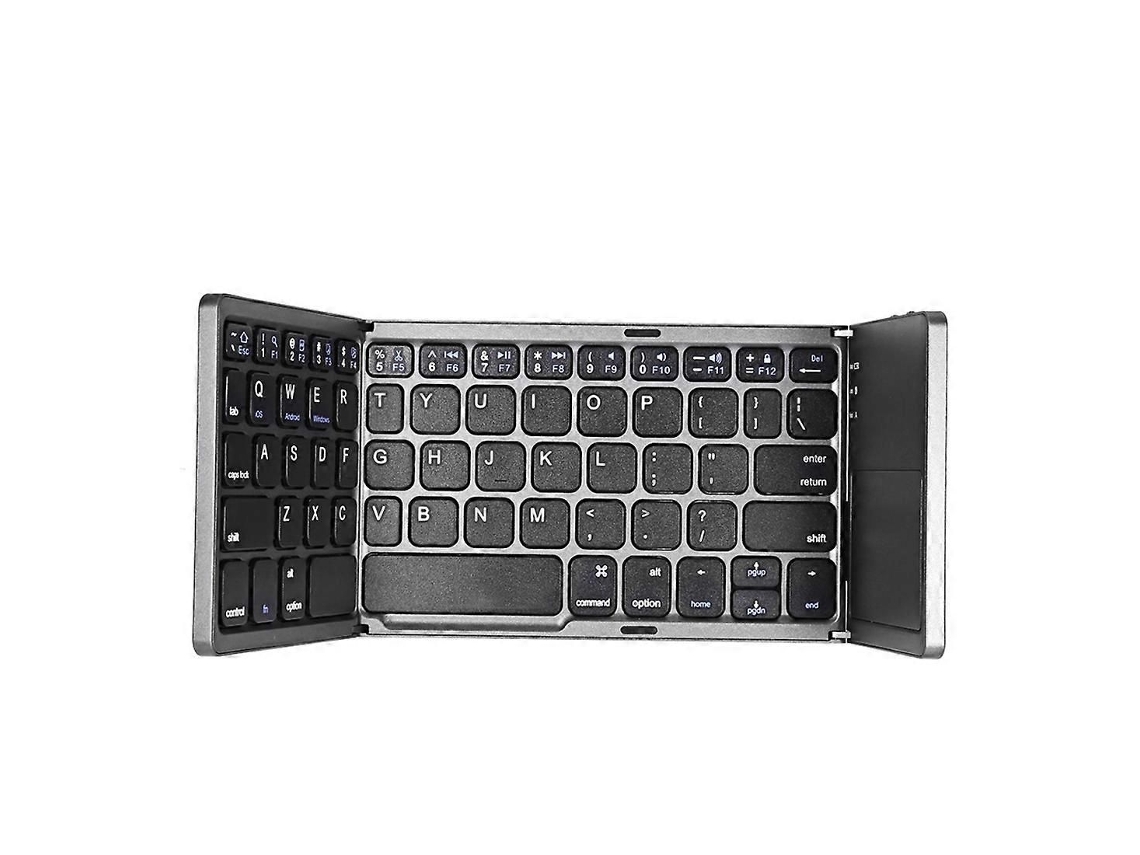 B033 Recarregável 3 dobrável 64 Teclas Bluetooth Teclado Sem Fio com Touchpad TAISHENGDA