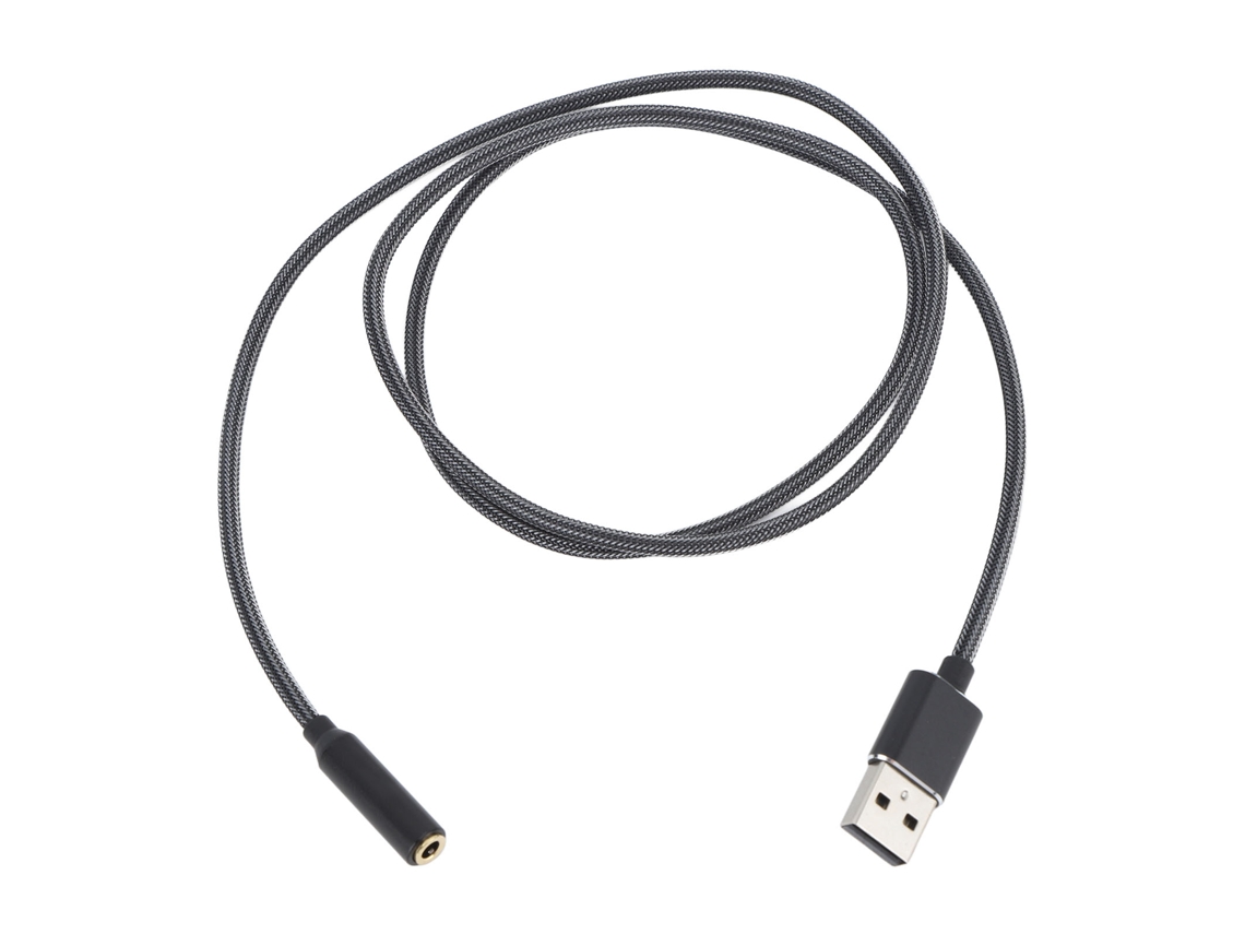 Cartão de Som Usb, Adaptador Usb para Jack 3.5mm, Externo, Estéreo, 4 Núcleos S/MARCA