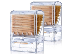 Dispenser Automático de Palitos de Dentes Nova Line, Acrílico Transparente, Base Antiderrapante