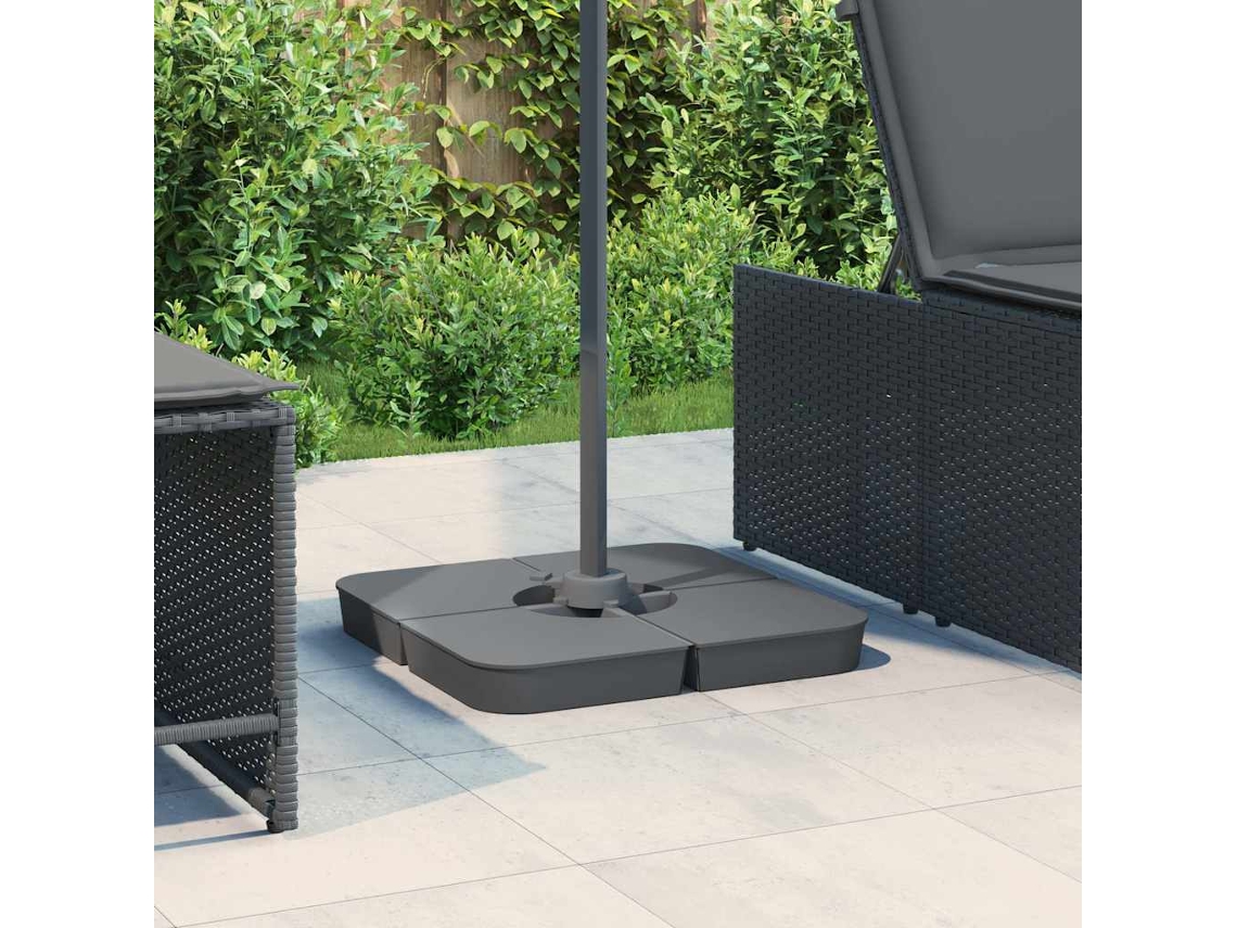 Vidaxl 4 Pcs Conj. Base Para Guarda-sol De Suporte Cruzado 100 Kg Pp