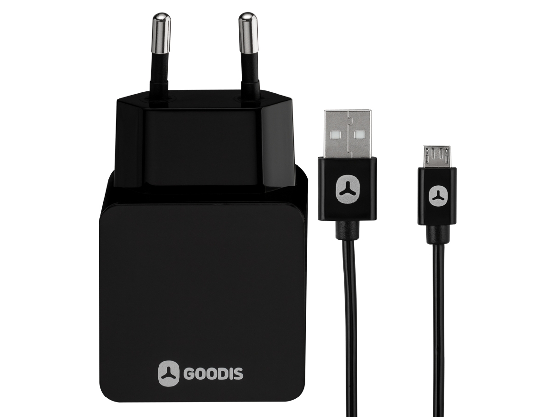 Kit Carregador + cabo Micro-USB GOODIS W1-24-11 Preto