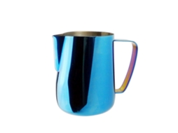 Copo De Café De Aço Inoxidável 350/600ml Para Cappuccino Latte, Espumador De Leite, Titânio Azul Brilvibera