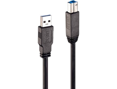 Cabo de Dados LINDY (USB A - USB B - 10 m - Preto)