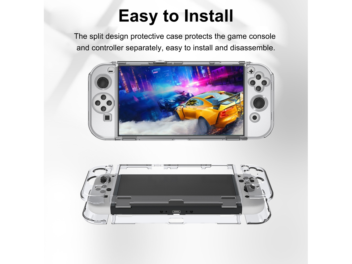 capa Protetora Cristal Case para Switch Oled Console e Controle Hard Shell Transparente