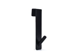 Conjunto de 2 Ganchos para Toalha Banheiro Dupla Face, 18 Cm , para Portas de Vidro Sem Moldura, Preto BRILVIBERA (7 Polegadas)