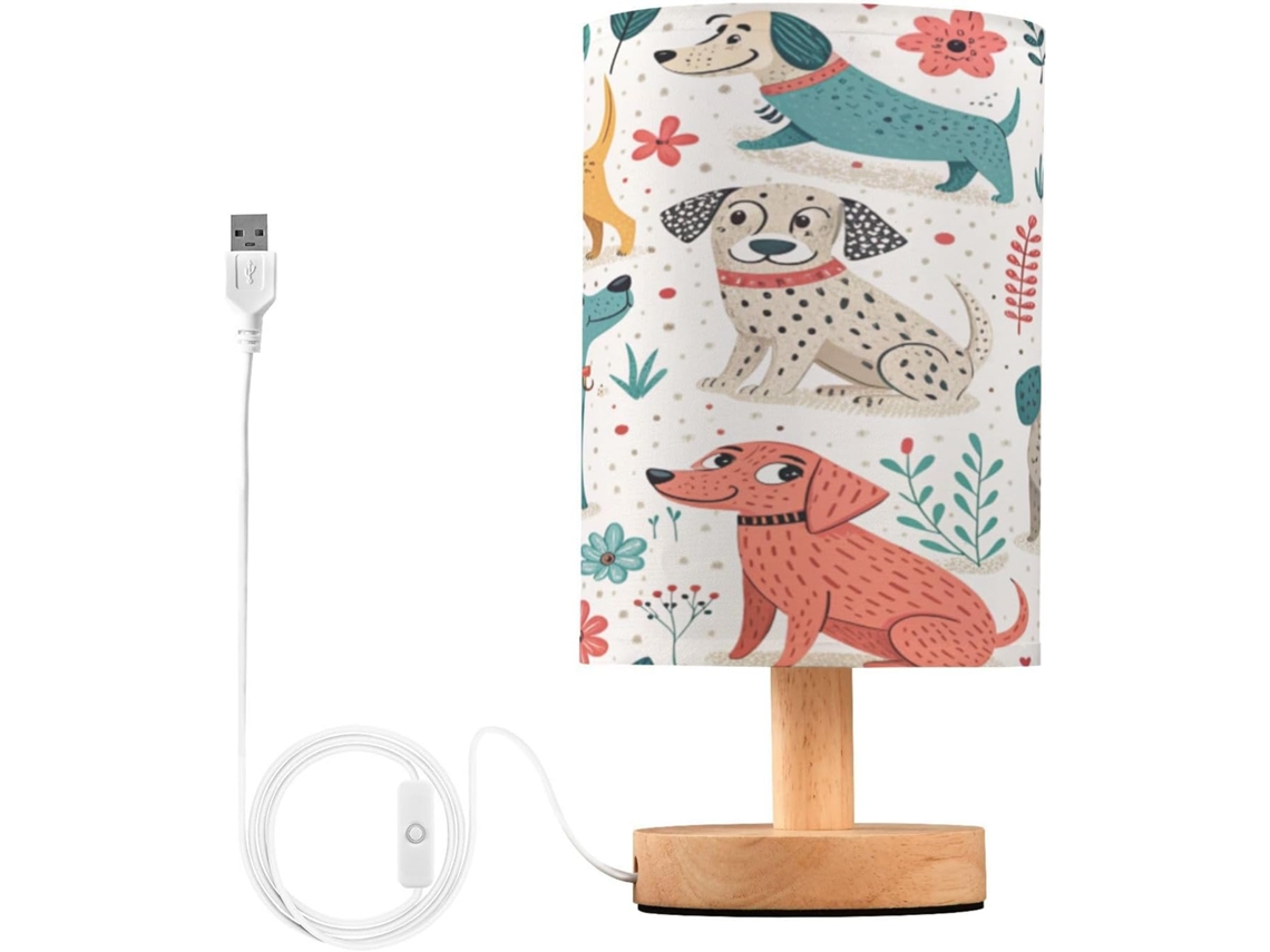 Abajur De Cabeceira Fofo Em Formato Cachorro Para Quarto, Luminária De Cabeceira Led, Luminária De Leitura Com Portas