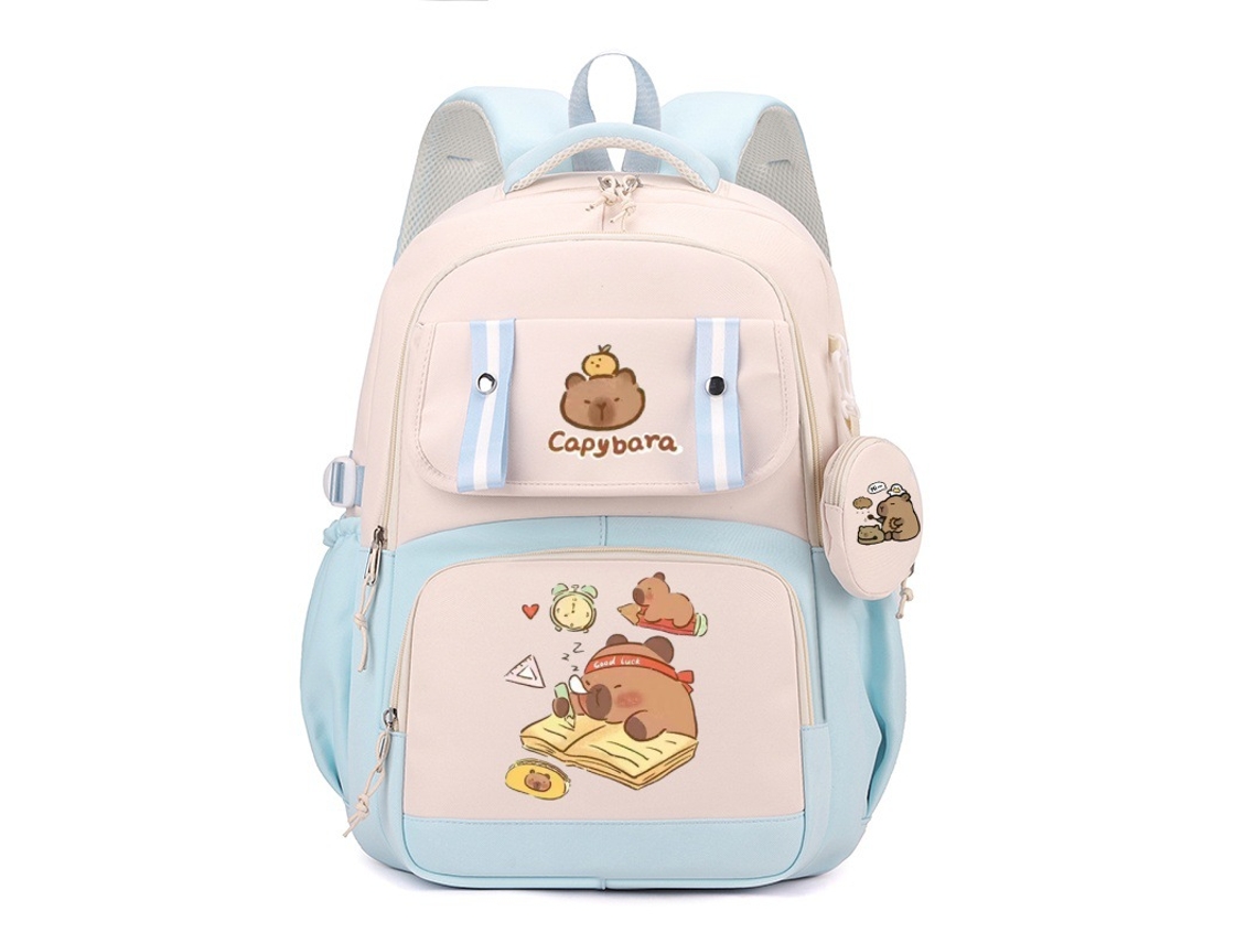 Mochila Infantil Capybara, Mochila de Grande Capacidade com Porta, Moedas, Azul 05 BRILVIBERA