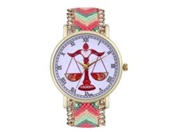 Relógio de Pulso Unissex Moda com Pulseira de Lã Tecida e Dial Redondo Quartzo
