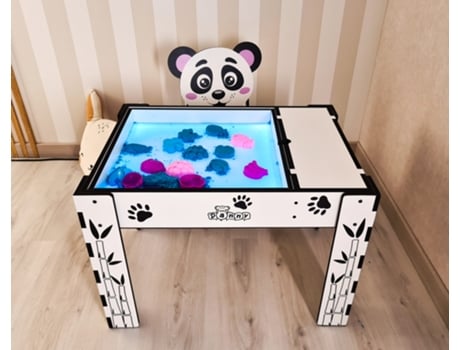 Mesa com Cadeira Infantil Caixa de Areia Iluminada “Panda Engraçado” DANNYFUNNY