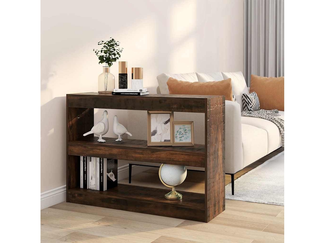 Vidaxl Estante/divisória 100x30x72 Cm Cor Carvalho Fumado