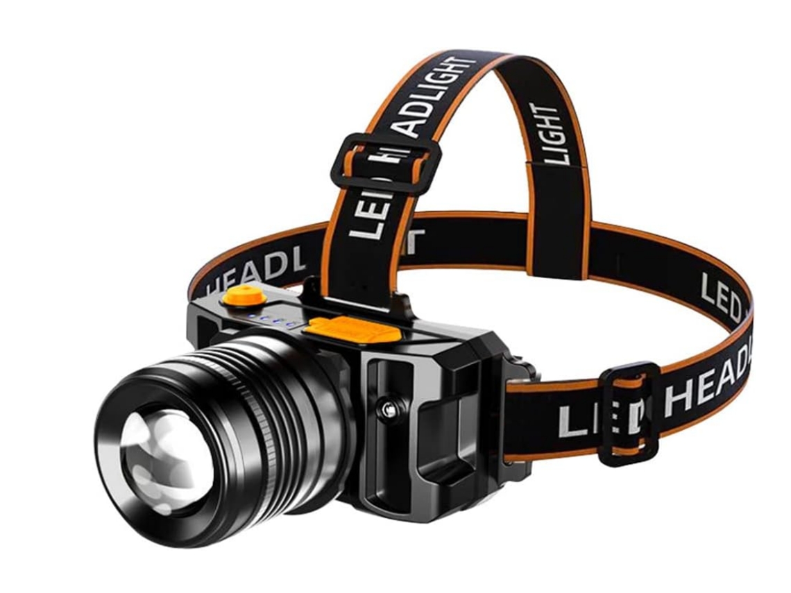 Farol de Led Farol de YIZHOOD Lantern-0158 Caça com Zoom Ultra Brilhante Sensor de Movimento 3 Modos Lanterna de Cabeça Farol Preto YIZHOOD