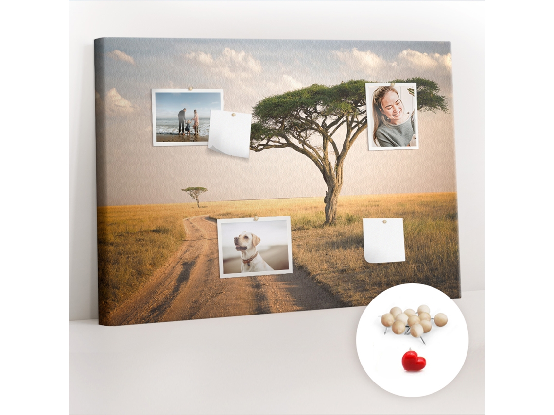 Quadro De Cortiça Com Impressão Paisagem Da África Para O Quarto Das Crianças Espelharte (70x100 Cm)