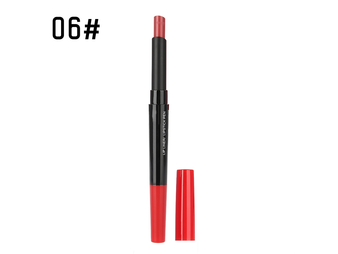 Batom Matte Hidratante 2 em 1 com Duas Cores, Lápis Labial e Gloss Labial - Ferramenta de Maquiagem 6