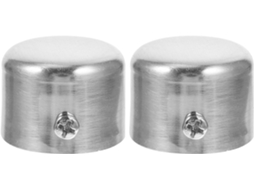 Conjunto De 2 Ponteiras Metálicas Para Varão De Cortina, Em Aço Inoxidável Conjunto De 2 Ponteiras Metálicas Para Varão De Cortina, Em