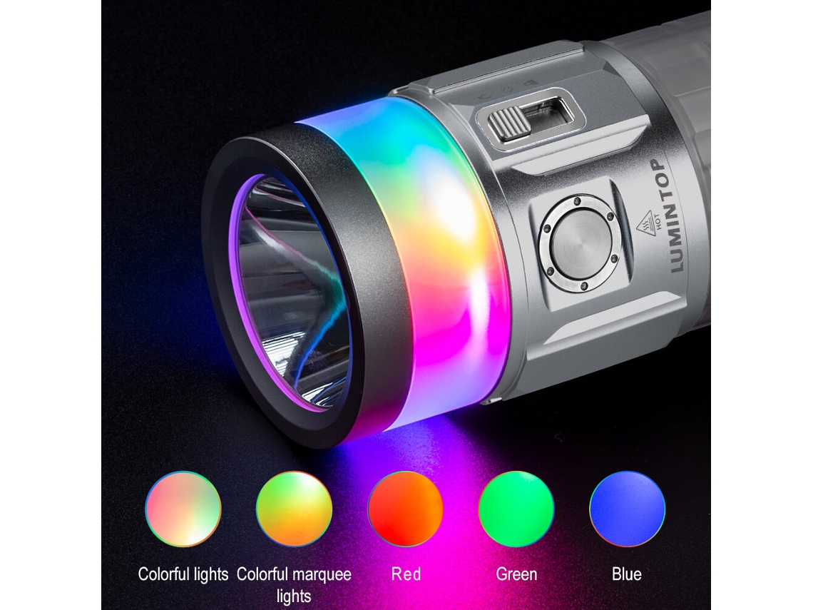 Lanterna Camping Recarregável Led+rgb Lumintop Rainbow 2.0 3000lm 1000m 46950 32000mah Bateria Usb-c