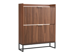 Sapateira Vevor Com 2 Portas Para Corredor E Sala De Estar, Cor Nogueira, 80 X 24 X 100 Cm