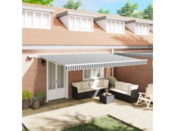 Vidaxl Toldo Retrátil Manual Com Led 500x300 Cm Antracite/branco