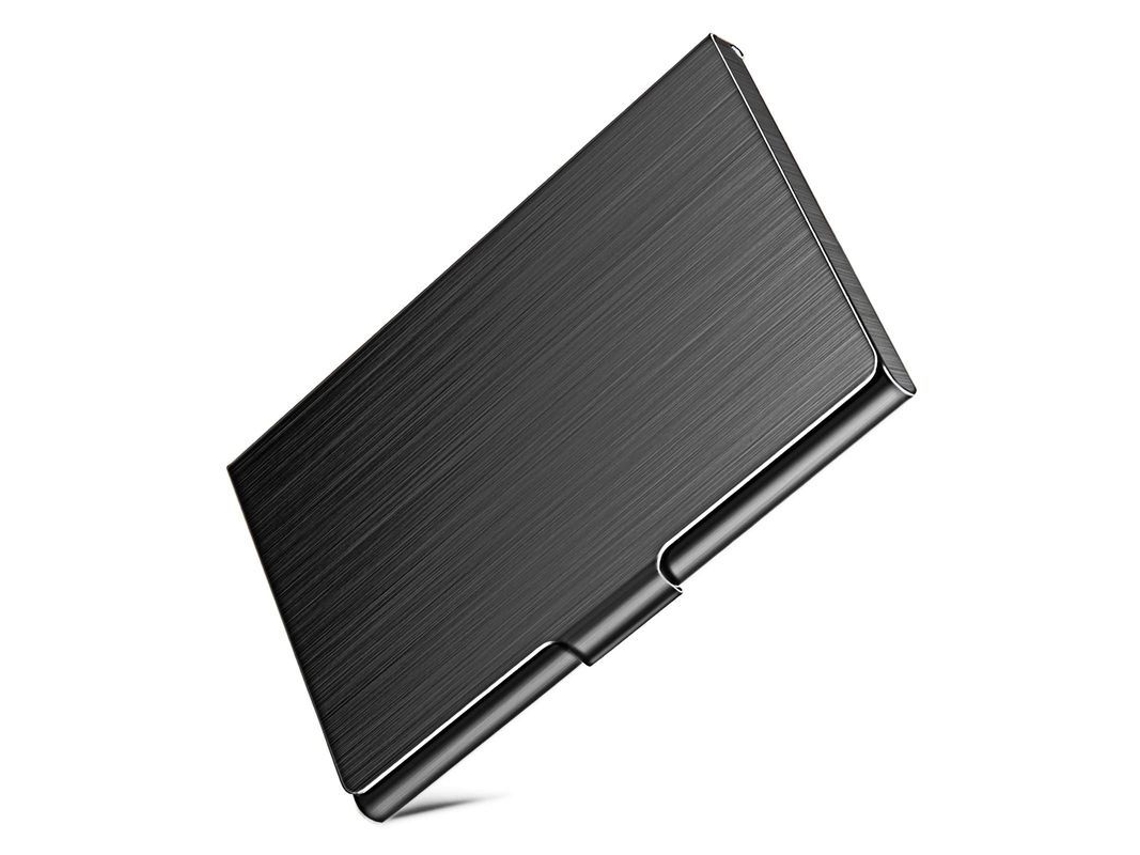 2026 portafolio de Tarjetas de Negocio Delgado, Estuche Metálico para Tarjetas En Bolsillo (negro)