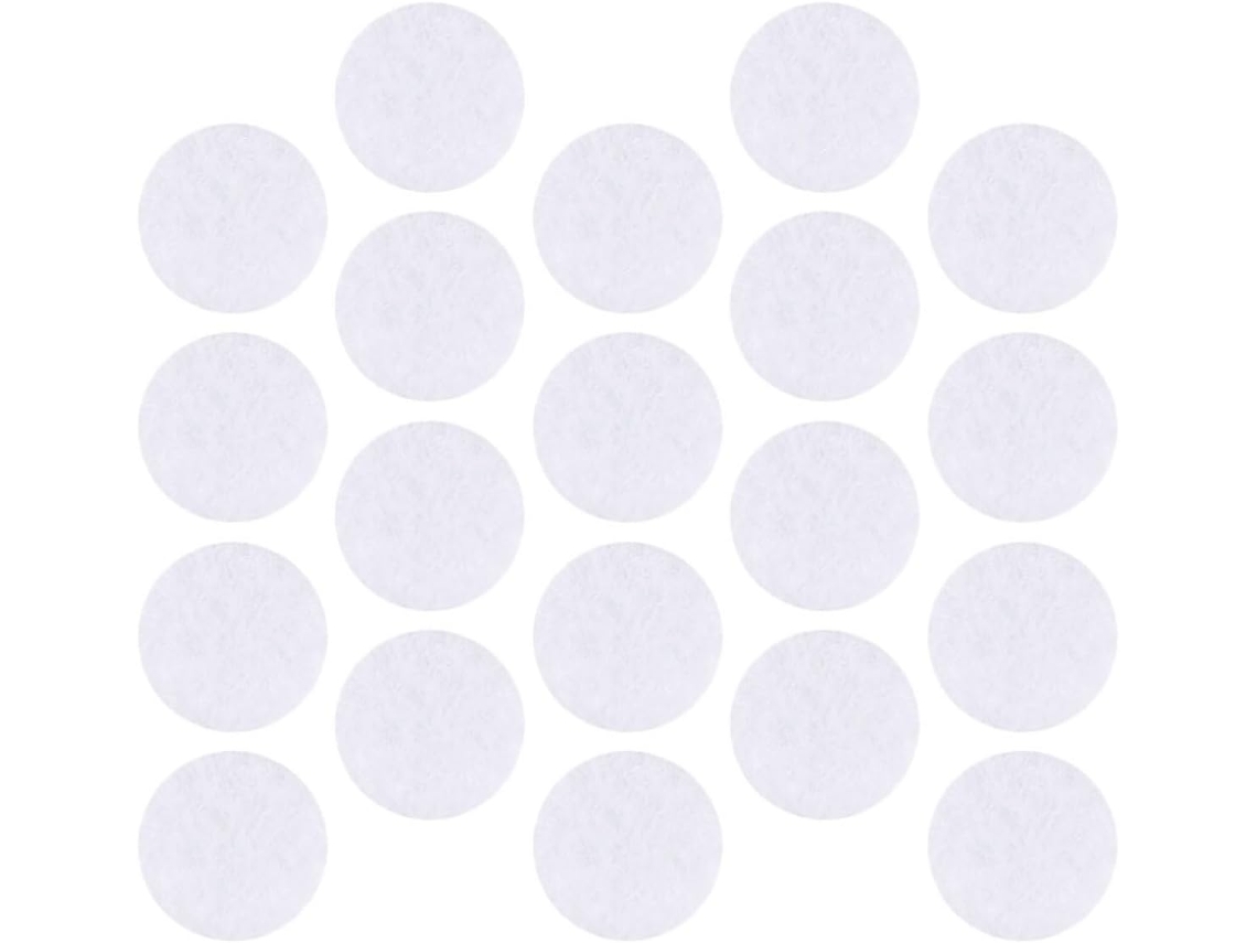 Pacote Com 3 Filtros Redondos De Algodão Branco De 16x1mm Para Máquinas De Beleza.