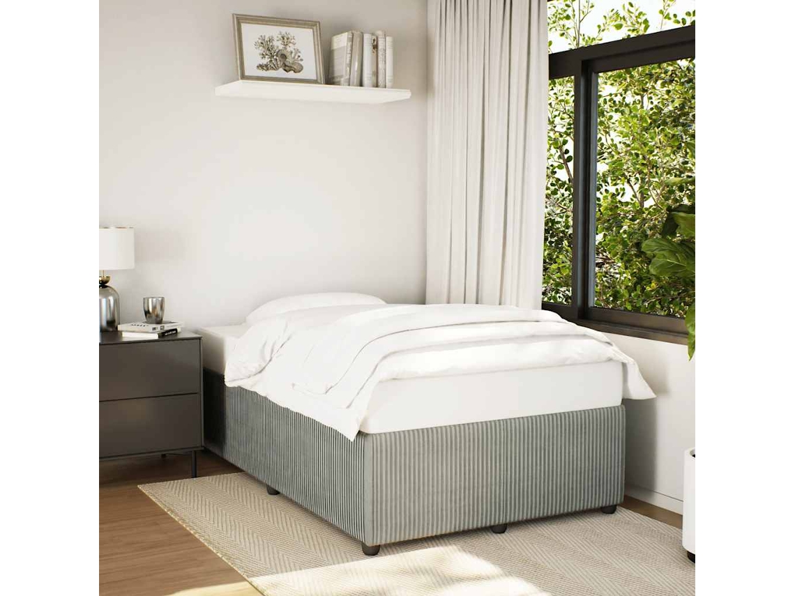 Vidaxl Estrutura De Cama Sem Colchão Cinza Claro Veludo