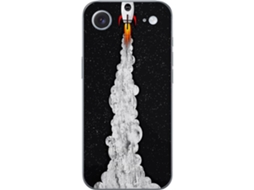 Capa Para Celular Compatível Com Apple Iphone Air. Foguete De Desenho Animado Simples Decolando Para O Espaço Com Rastros De Fumaça E Estrelas, Perfei