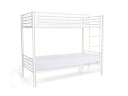 Beliche Duplo 90Cm Metal As110 Branco 1 Colchão 90X190Cm SALDOSYSTOCKS