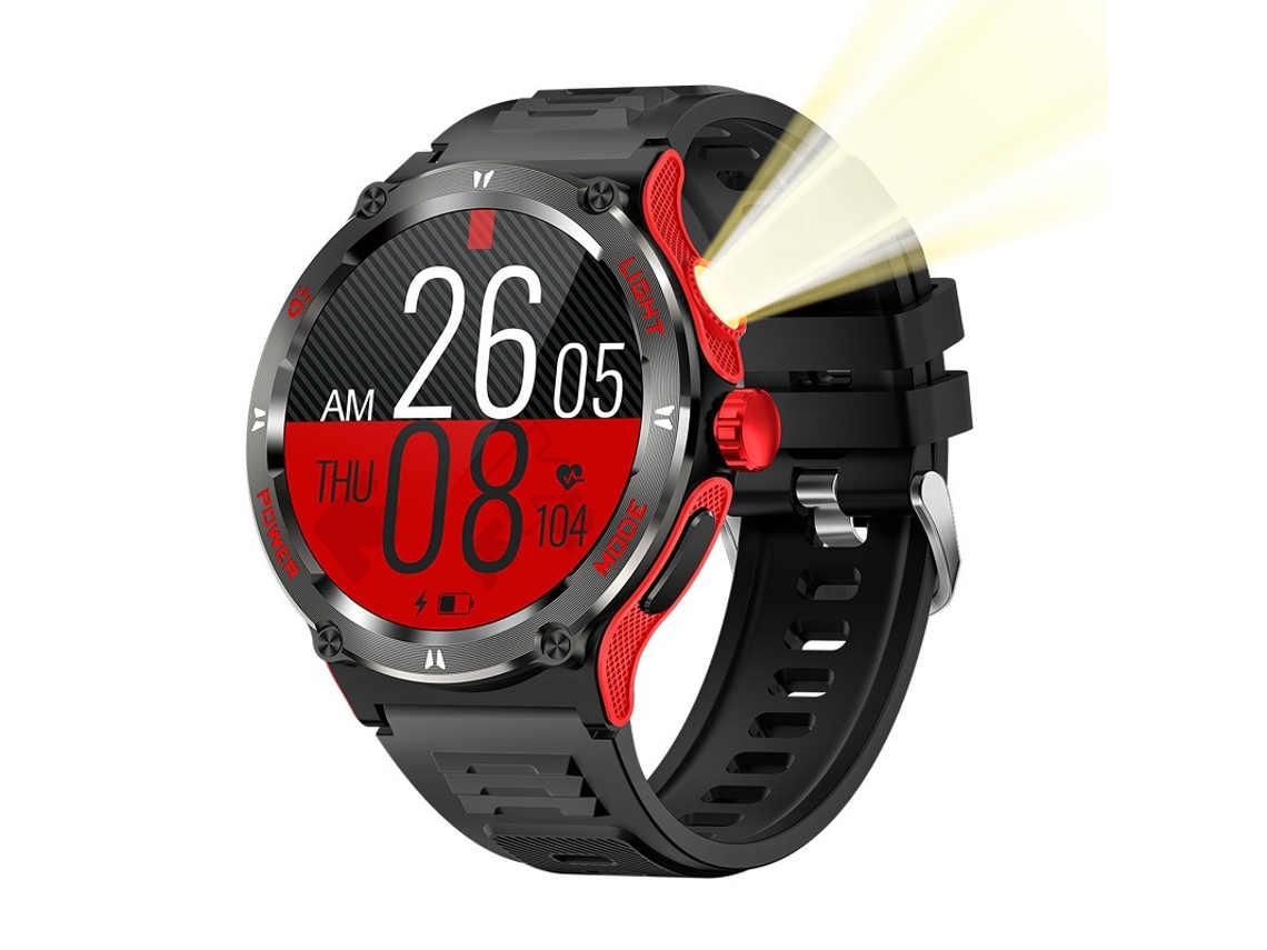 Relógio Inteligente Kt76 Com Iluminação Led, Ideal Para Esportes Ao Ar Livre, À Prova Dágua E Com Monitoramento De Saúde Yunzii (vermelho)
