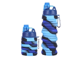 Rebe botella de Água Colapsável de Silicone Linjou, 500ml, Esportes e Atividades Ao Ar Livre, Azul
