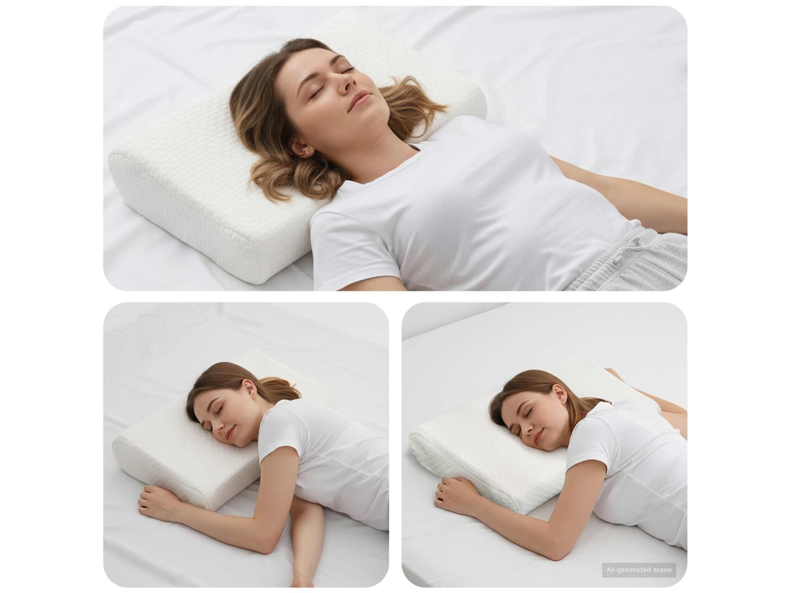 Vidaxl Travesseiro Para Dormir Liso Branco 60 X 37 X 12,5 Cm