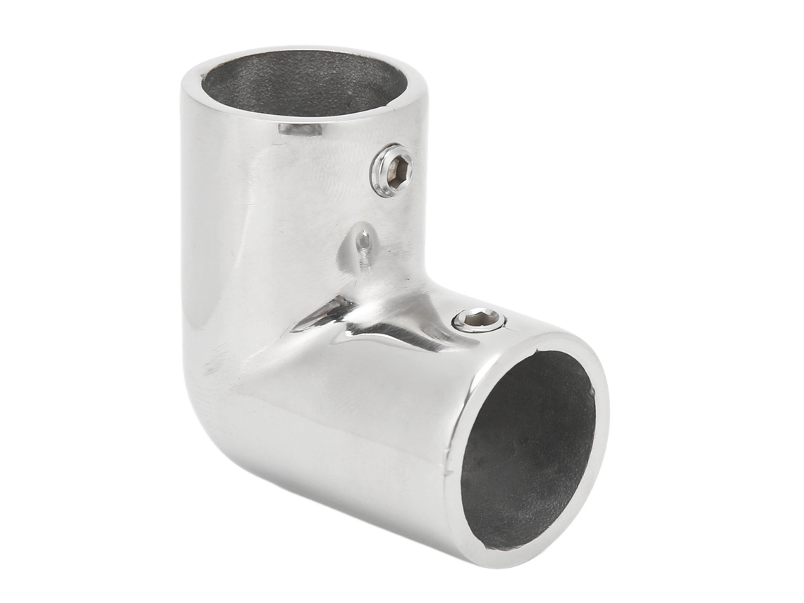 Conector De Tubo De Cotovelo 90 Graus Para Corrimão De Barco Em Aço Inoxidável 22mm Com Fixação Firme E Polimento Fino