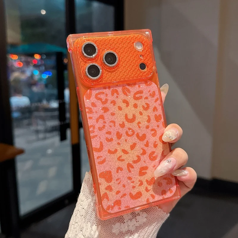 Capa Brilhante Para Celular (iphone 11 Laranja), Capa Quadrada À Prova De Choque Com Proteção Contra Quedas.