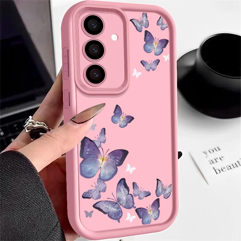 Capa Macia Com Estampa De Borboleta (rosa) Para Celular Samsung Galaxy A15 5g