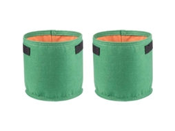 2 Sacos de Plantio com Alça 25x20cm Verde Grama para Tomates, Batatas, Legumes, Flores e Jardinagem