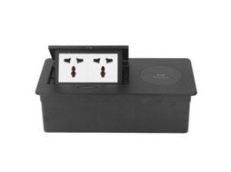 Tomada de mesa para sala de reunião com carregamento sem fio multifuncional (250 V CA)