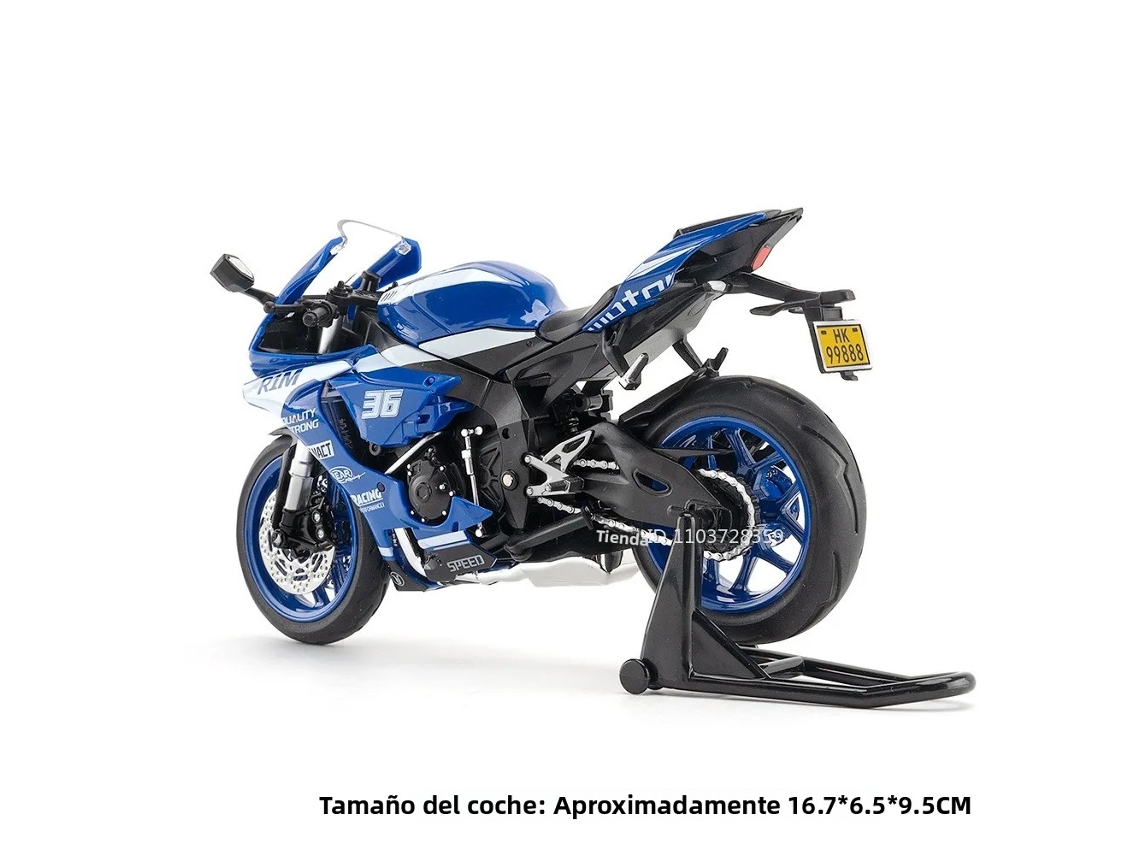 (r1m Azul) Modelo De Motocicleta Em Metal Na Escala 1:12
