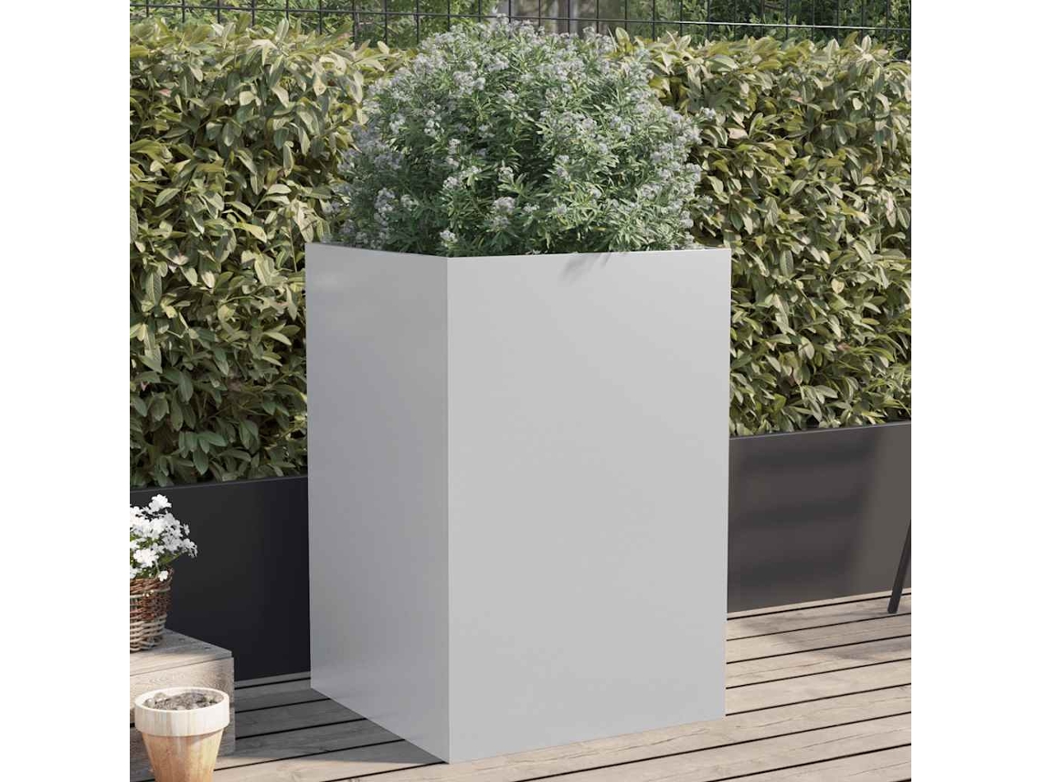 Vidaxl Vaso/floreira 52x48x75 Cm Aço Galvanizado Prateado