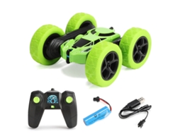 Mali carro de Estilo Rc Stunt 4wd 360° Flip Luzes Bicolores Controle 50m Verde
