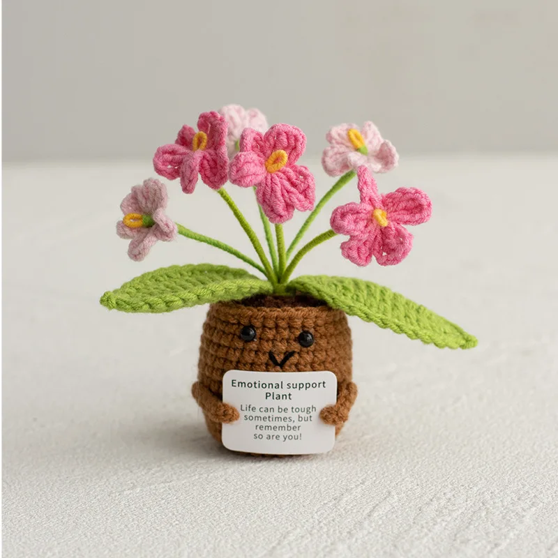 Vaso De Flores De Crochê Fofo Para Decoração De Mesa. Flores Tricotadas.