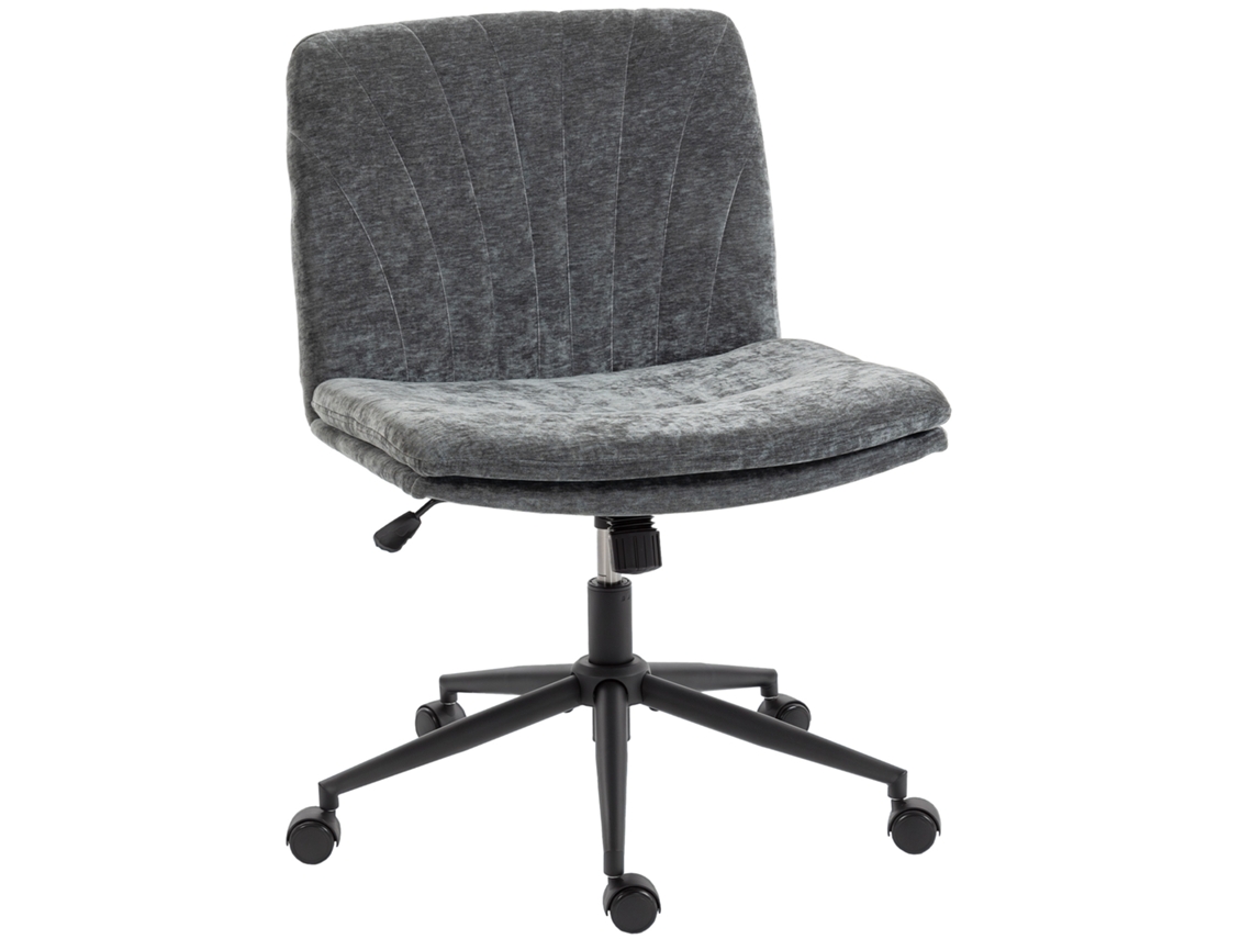 Cadeira de Escritório com Assento Largo, Giratória, Cinza 62x67x83 cm S/MARCA
