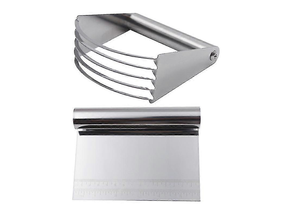 Set de Raspador Y Cortador de Masa de Acero Inoxidable Con Escala Medidora para Pasteles Y Repostería