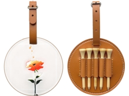 Bolsa para Tees de Golfe com estampa floral, preta, fácil de transportar e eficiente, S/MARCA
