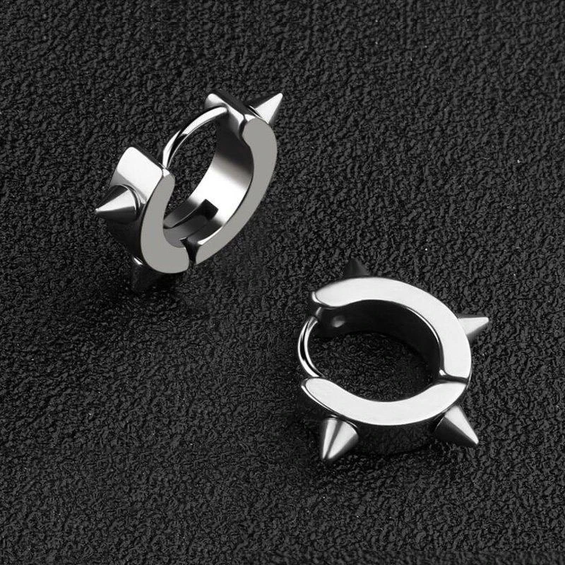 Conjunto de 2 Brincos para Piercing na Cartilagem da Orelha, Brincos de Cone Estilo Punk Rock. MDUG