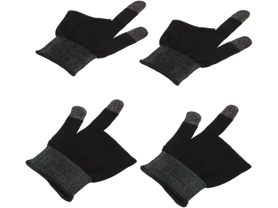 Capas Para Jogos Resistentes Ao Suor Telas Sensíveis Toque, Dedos Respiráveis, Fibra De Carbono, Preto E Cinza, Tamanho