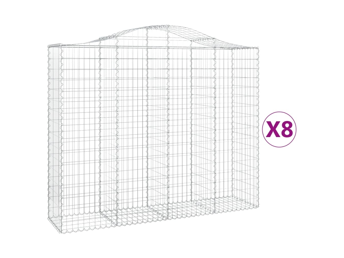 Gabion Basket, Gabion Baskets Vidaxl Prateado Ferro (200 X 50 X 160/180 Cm)