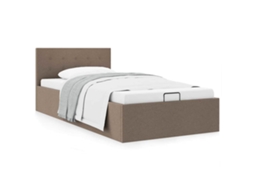 Cama Hidráulica C/ Arrumação 90x200cm Tecido Cinza-acastanhado