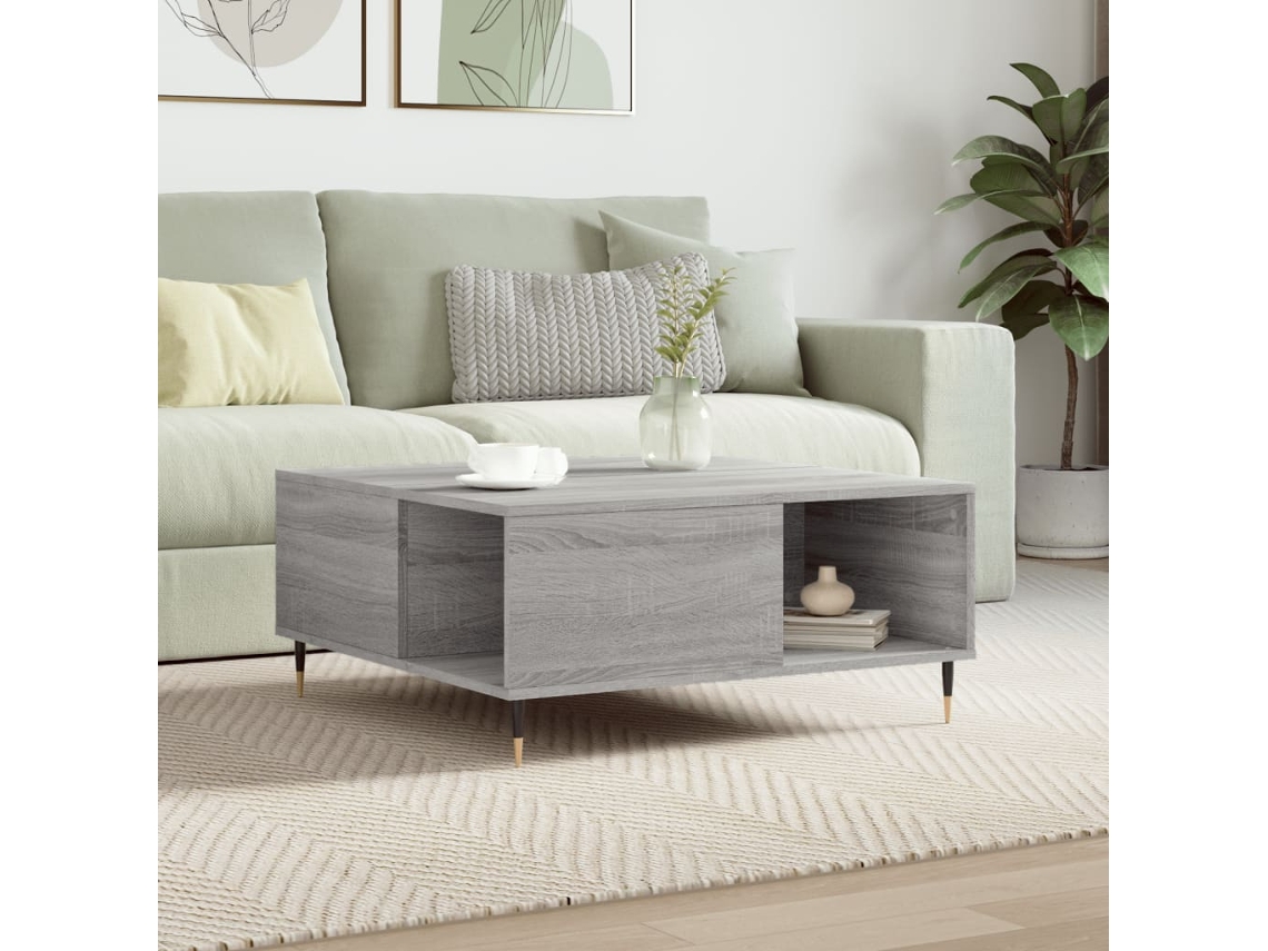 Vidaxl Mesa De Centro 80x80x36,5 Cm Derivados Madeira Cinzento Sonoma