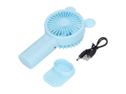 Mini Ventoinha De Mão Usb, Bateria 1200mah, Acionamento Duplo, Azul